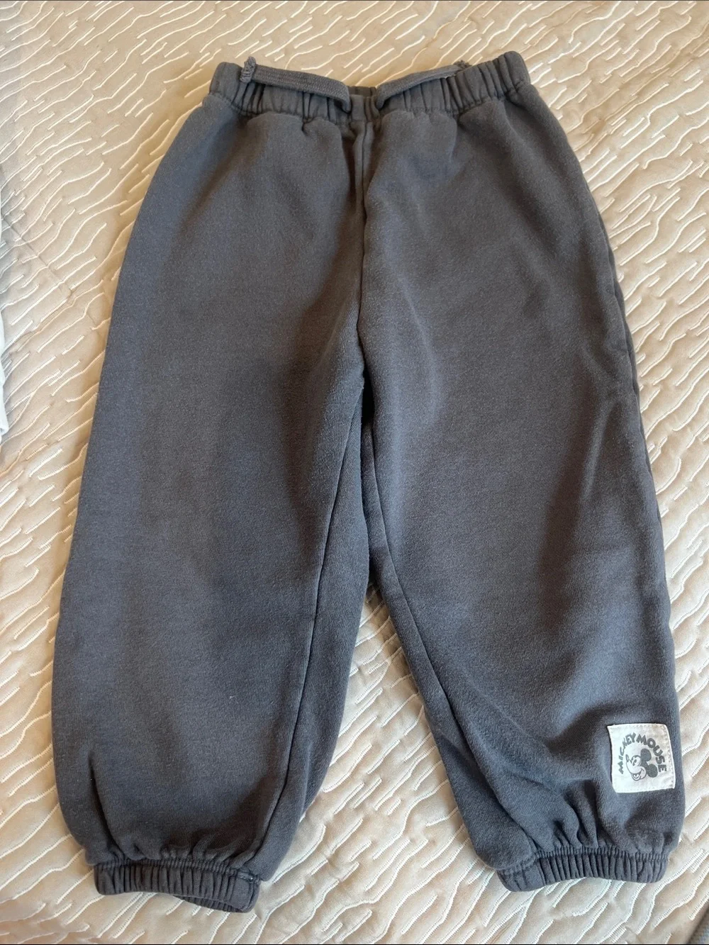 H&M Cream Mickey Mouse Sweatshirt with Charcoal Joggers - Kids Set
